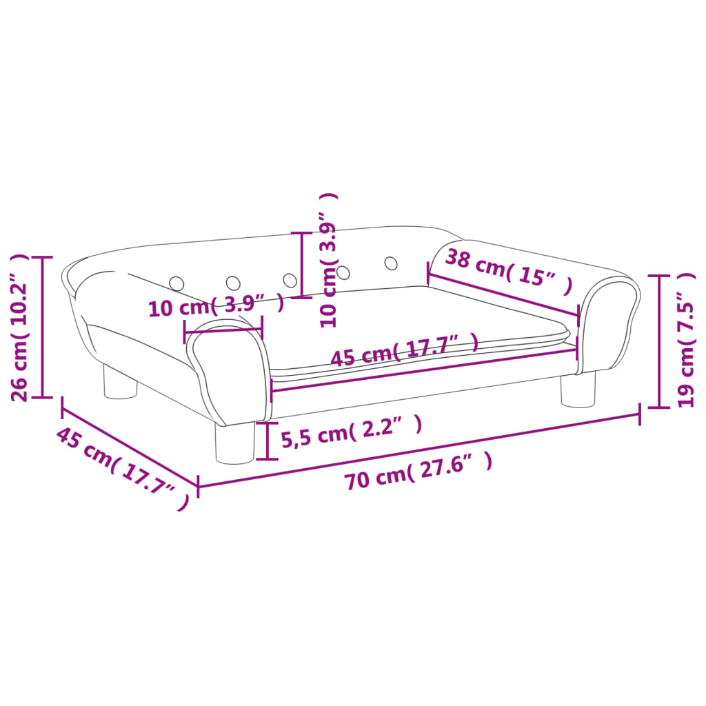 Divano per Bambini Grigio Chiaro 70x45x26 cm in Velluto 3196401