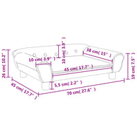 Divano per Bambini Grigio Scuro 70x45x26 cm in Velluto 3196402