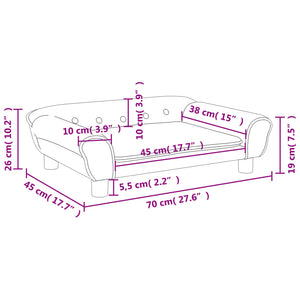 Divano per Bambini Grigio Scuro 70x45x26 cm in Velluto 3196402