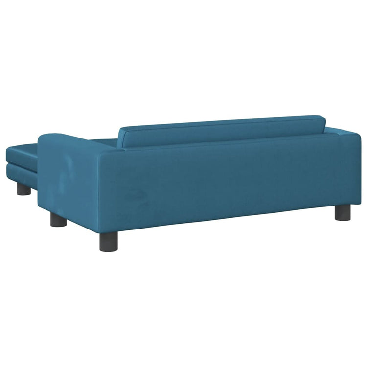 Divano per Bambini con Poggiapiedi Blu 100x50x30 cm in Velluto 3196407