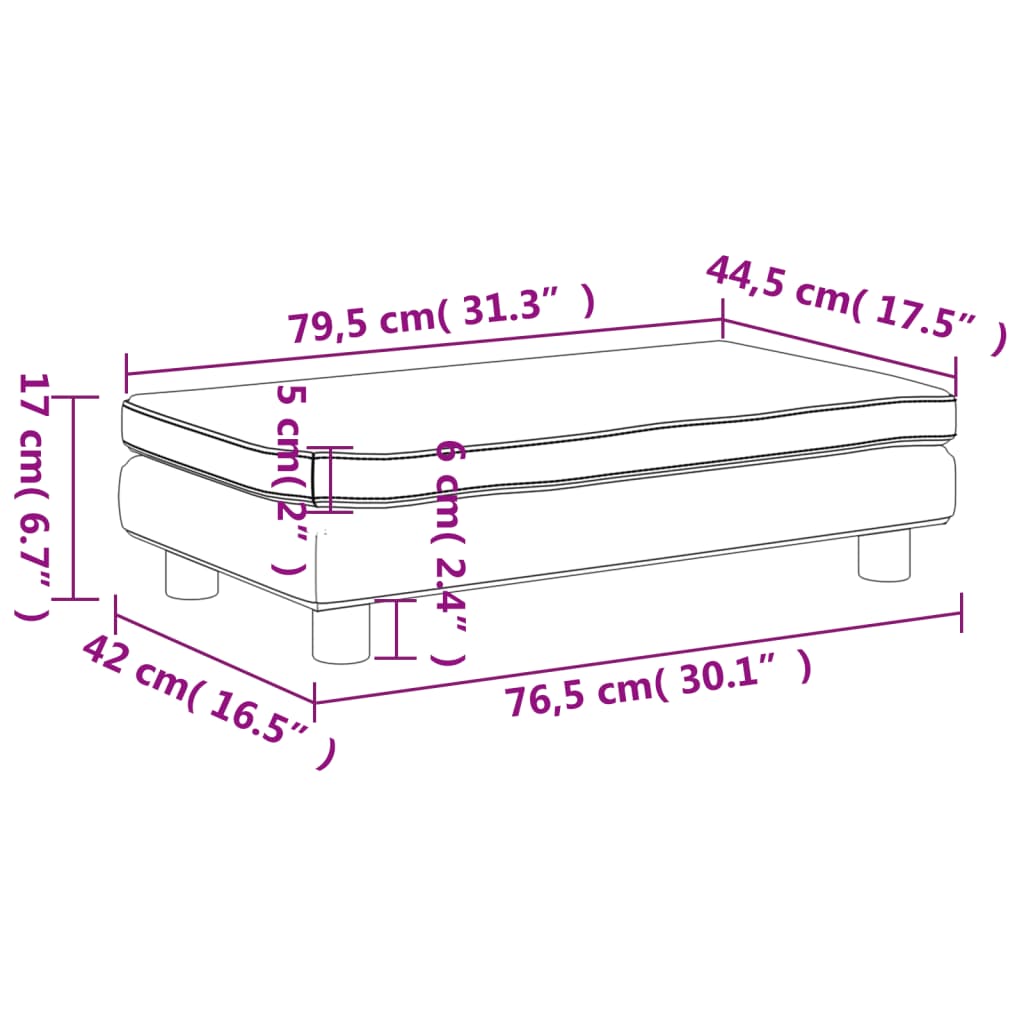 Divano per Bambini con Poggiapiedi Blu 100x50x30 cm in Velluto 3196407