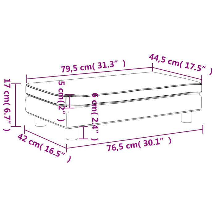 Divano per Bambini con Poggiapiedi Blu 100x50x30 cm in Velluto 3196407