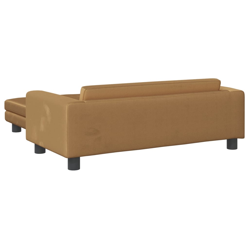 Divano Bambini con Poggiapiedi Marrone 100x50x30 cm in Velluto 3196412