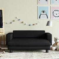 Divano per Bambini con Poggiapiedi Nero 100x50x30 cm Similpelle 3196414