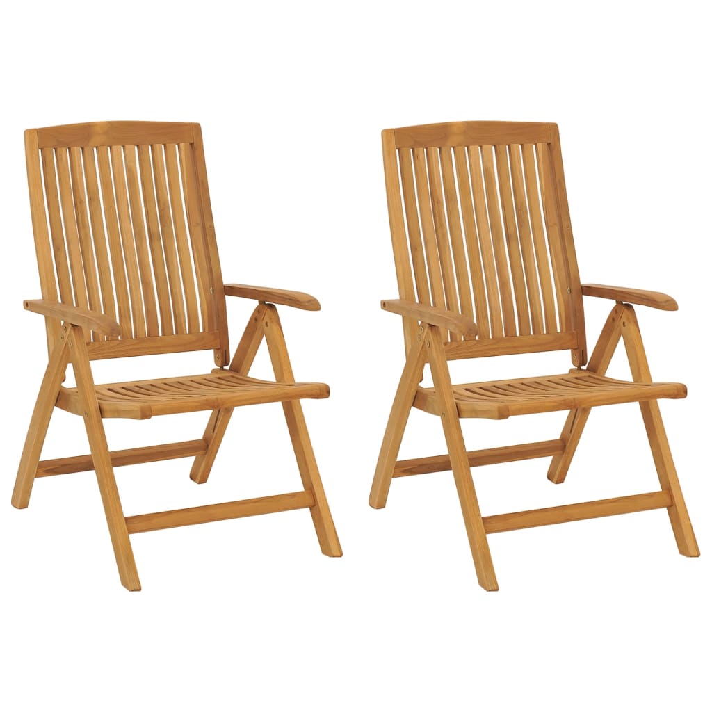 Sedie da Giardino Reclinabili con Cuscini 2 pz in Legno di Teak 3196435