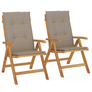 Sedie da Giardino Reclinabili con Cuscini 2 pz in Legno di Teakcod mxl 94509