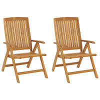 Sedie da Giardino Reclinabili con Cuscini 2 pz in Legno di Teak 3196443