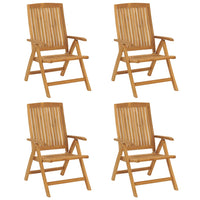 Sedie da Giardino Reclinabili con Cuscini 4 pz in Legno di Teak 3196464