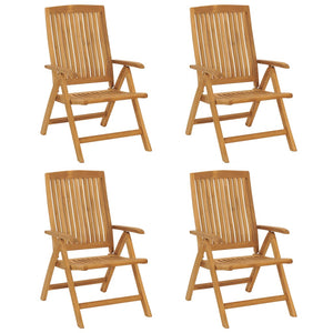 Sedie da Giardino Reclinabili con Cuscini 4 pz in Legno di Teak 3196464