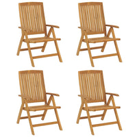 Sedie da Giardino Reclinabili con Cuscini 4 pz in Legno di Teak 3196465