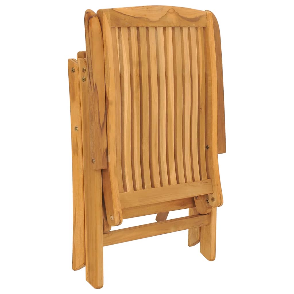 Sedie da Giardino Reclinabili con Cuscini 4 pz in Legno di Teak 3196465