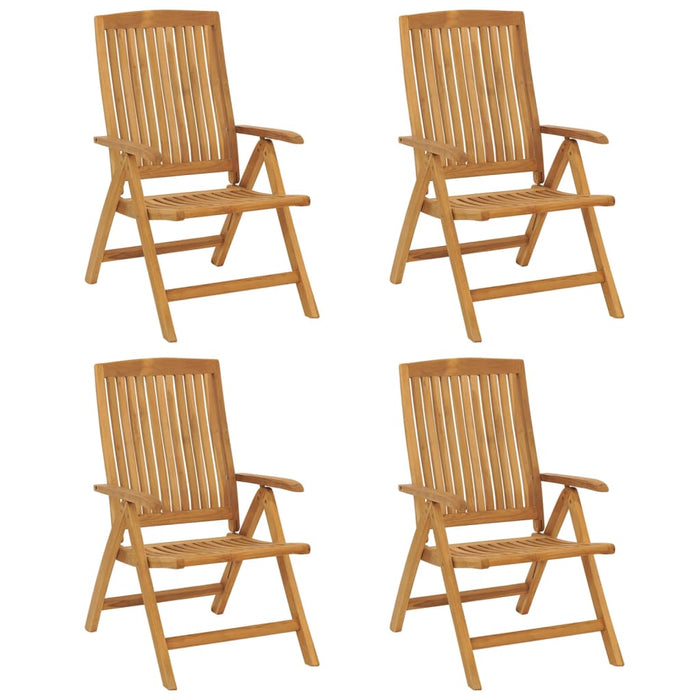 Sedie da Giardino Reclinabili con Cuscini 4 pz in Legno di Teak 3196470