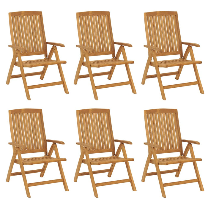 Sedie da Giardino Reclinabili con Cuscini 6 pz in Legno di Teak 3196494