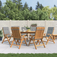 Sedie da Giardino Reclinabili con Cuscini 6 pz in Legno di Teakcod mxl 77083