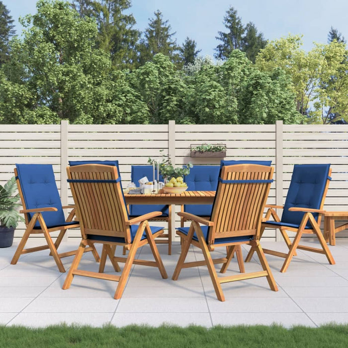 Sedie da Giardino Reclinabili con Cuscini 6 pz in Legno di Teakcod mxl 125004