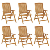 Sedie da Giardino Reclinabili con Cuscini 6 pz in Legno di Teak 3196506