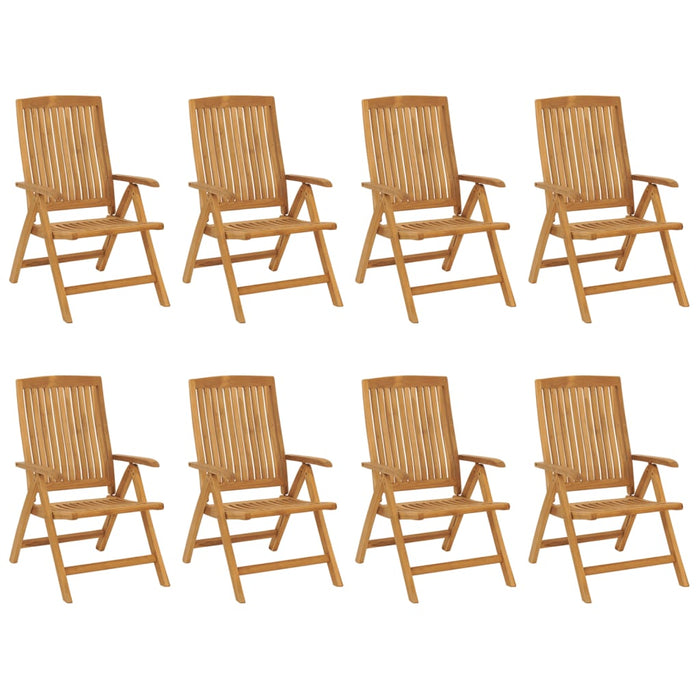 Sedie da Giardino Reclinabili con Cuscini 8 pz in Legno di Teak 3196524