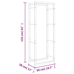 Portalegna 50x28x132 cm in Acciaio Inossidabile 357861