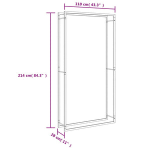 Portalegna 110x28x214 cm in Acciaio Inossidabile 357866