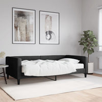 Divano Letto con Materasso Nero 100x200 cm in Tessuto 3196567