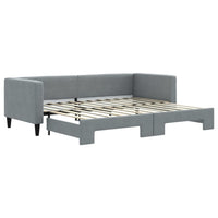 Divano Letto con Letto Estraibile Grigio Chiaro 80x200 Tessuto 3196573