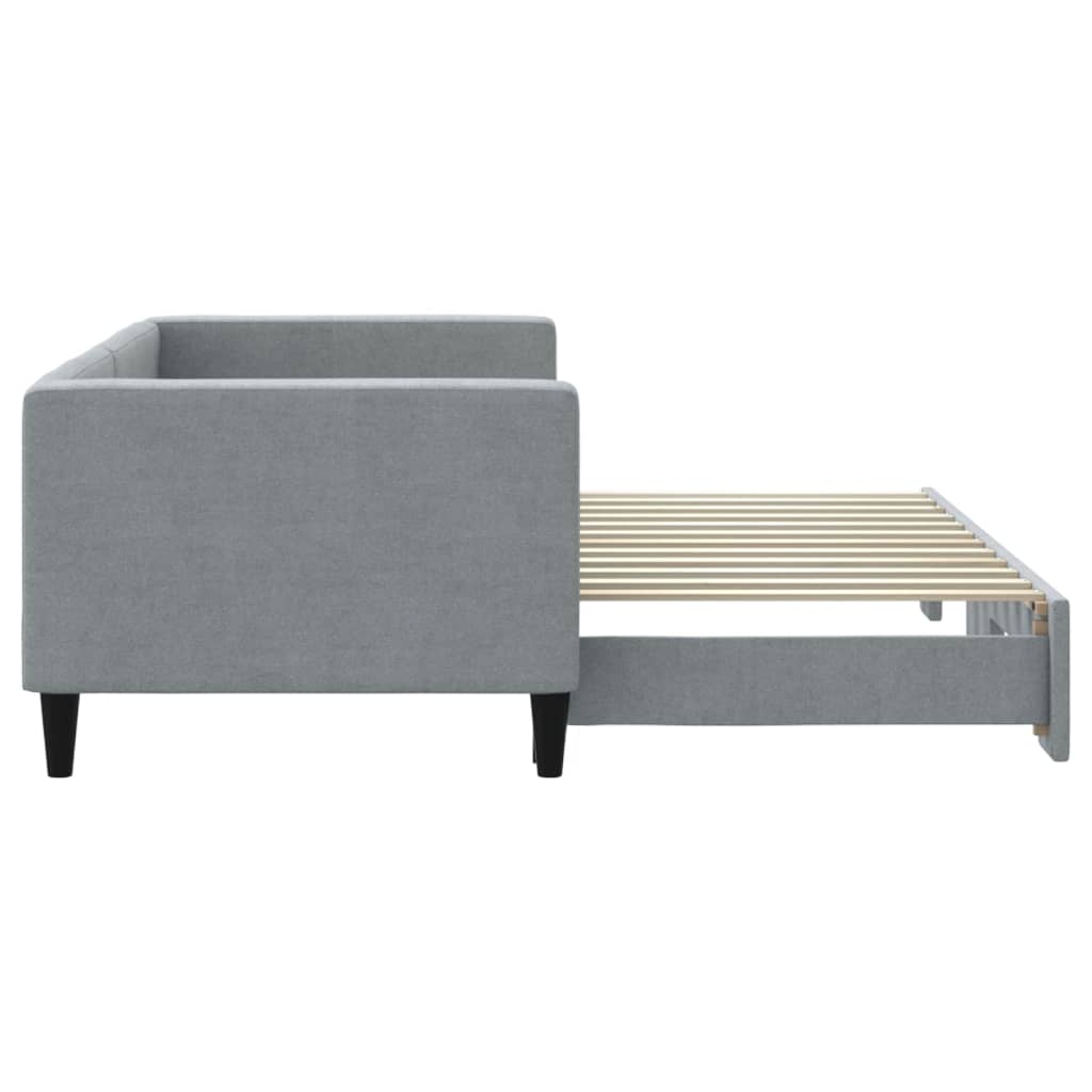 Divano Letto con Letto Estraibile Grigio Chiaro 80x200 Tessuto 3196573