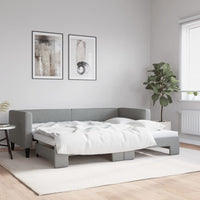 Divano Letto con Letto Estraibile Grigio Chiaro 80x200 Tessuto 3196573