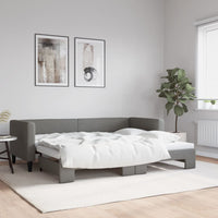 Divano Letto con Letto Estraibile Grigio Scuro 80x200 Tessuto 3196574