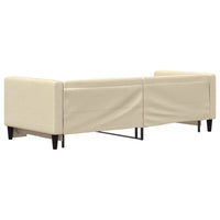 Divano Letto con Letto Estraibile Crema 80x200 cm Tessuto 3196577