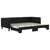 Divano Letto con Letto Estraibile Nero 90x200 cm in Tessuto 3196580