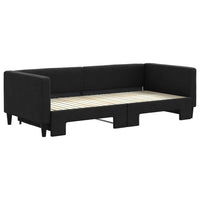 Divano Letto con Letto Estraibile Nero 90x200 cm in Tessuto 3196580