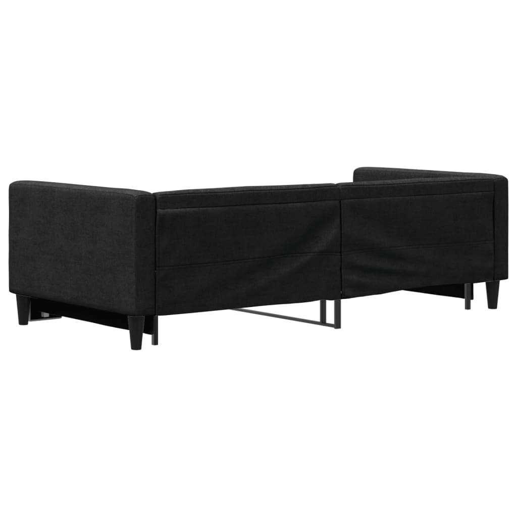 Divano Letto con Letto Estraibile Nero 90x200 cm in Tessuto 3196580