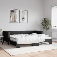 Divano Letto con Letto Estraibile Nero 90x200 cm in Tessuto 3196580