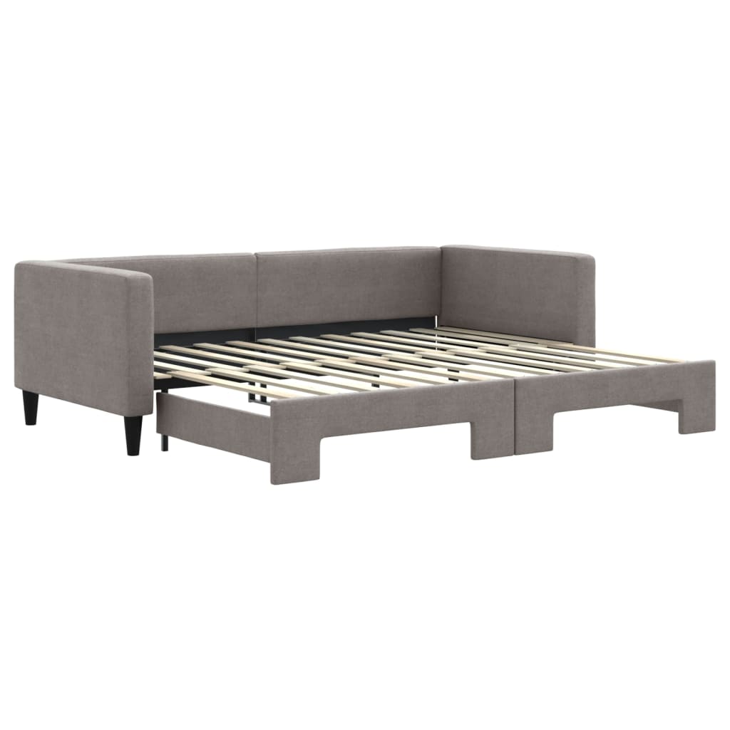 Divano Letto con Letto Estraibile Tortora 90x200 cm in Tessuto 3196581