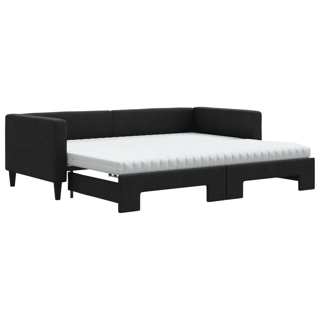 Divano Letto Estraibile con Materassi Nero 90x200 cm in Tessutocod mxl 82687