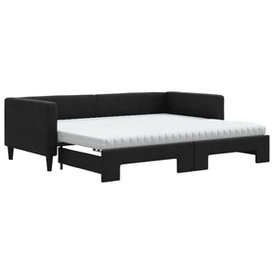 Divano Letto Estraibile con Materassi Nero 90x200 cm in Tessutocod mxl 82687