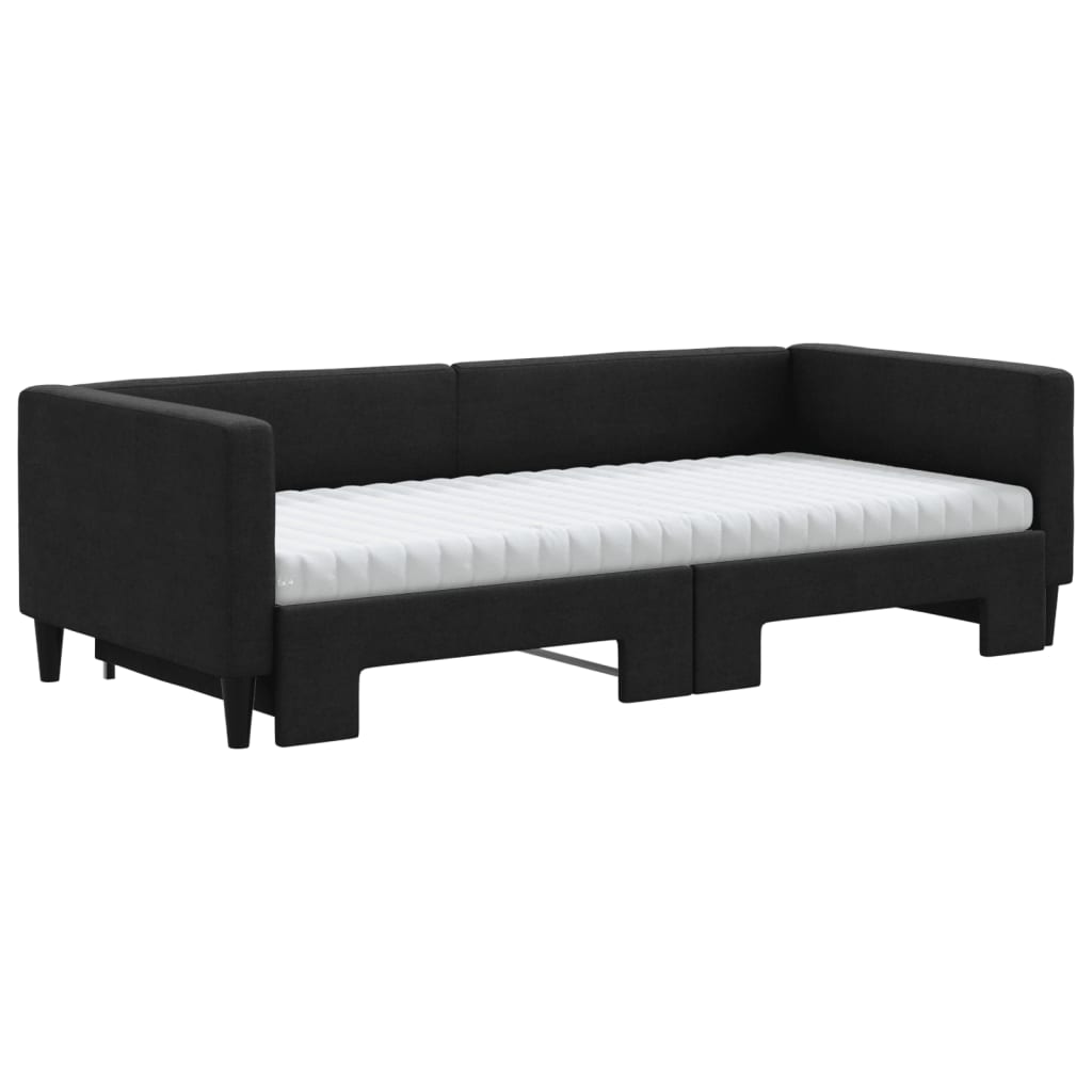 Divano Letto Estraibile con Materassi Nero 90x200 cm in Tessutocod mxl 82687