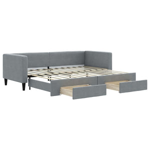 Divano Letto Estraibile Cassetti Grigio Chiaro 80x200cm Tessutocod mxl 106650