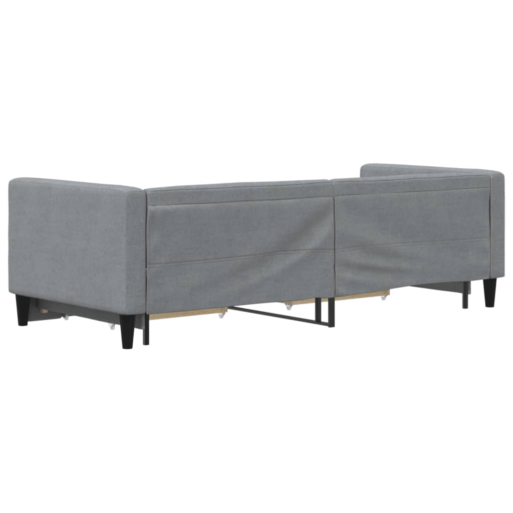 Divano Letto Estraibile Cassetti Grigio Chiaro 80x200cm Tessuto 3196609