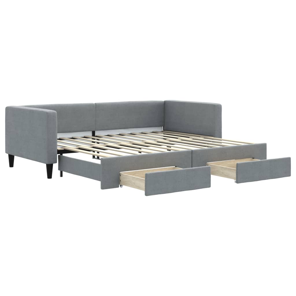 Divano Letto Estraibile Cassetti Grigio Chiaro 90x200cm Tessutocod mxl 106653