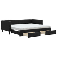 Divano Letto Estraibile con Cassetti Nero 90x200 cm in Tessutocod mxl 82732