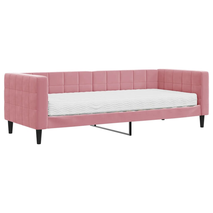 Divano Letto con Materasso Rosa 80x200 cm in Velluto 3196663