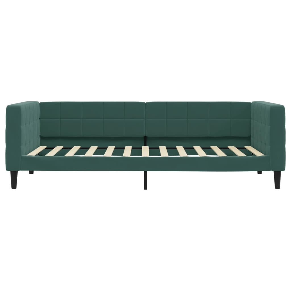 Divano Letto con Materasso Verde Scuro 90x200 cm in Velluto 3196669