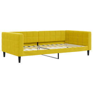 Divano Letto con Materasso Giallo 100x200 cm in Velluto 3196679