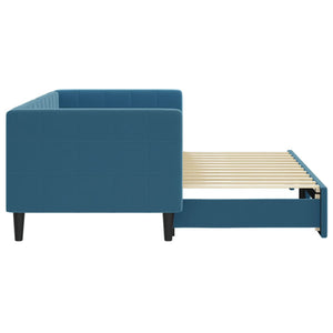 Divano Letto con Letto Estraibile Blu 80x200 cm in Velluto 3196683