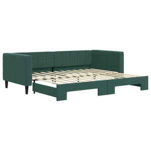 Divano Letto con Letto Estraibile Verde Scuro 90x200cm Velluto 3196693