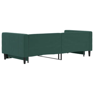 Divano Letto con Letto Estraibile Verde Scuro 90x200cm Velluto 3196693