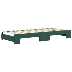 Divano Letto con Letto Estraibile Verde Scuro 90x200cm Velluto 3196693