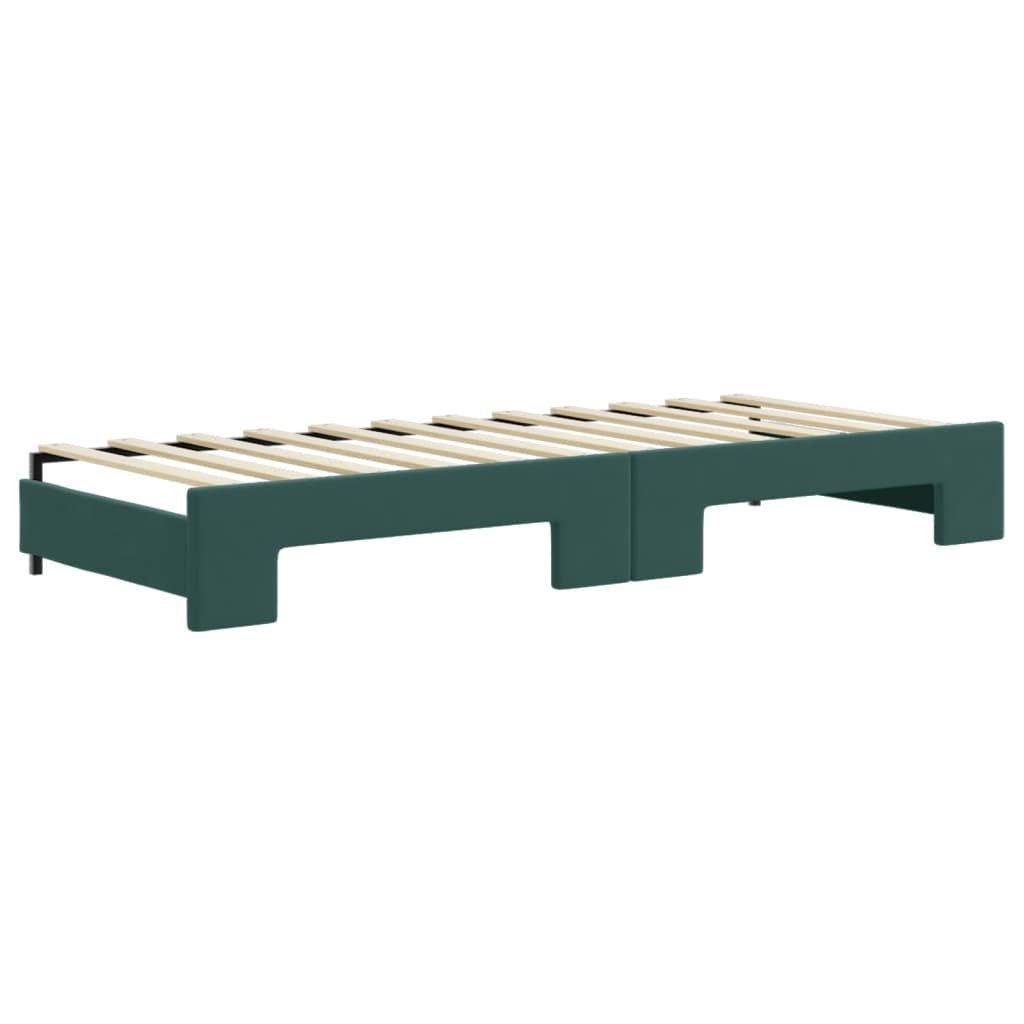 Divano Letto Estraibile Materassi Verde Scuro 80x200 Velluto 3196710