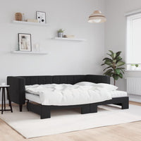 Divano Letto Estraibile con Materassi Nero 80x200 cm Vellutocod mxl 82694